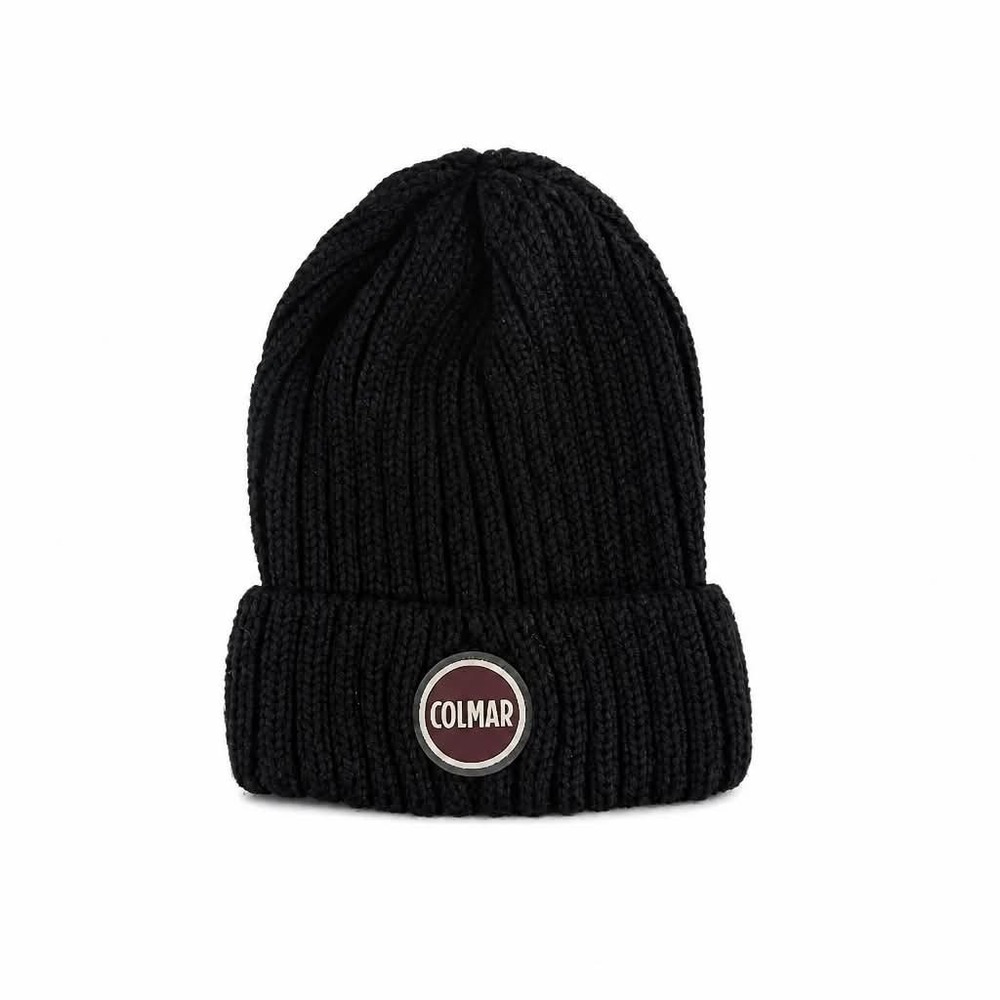 Colmar Originals Beanie Hat Black Thick Ribbed Knit Cuffed Ski Winter Cap Unisex